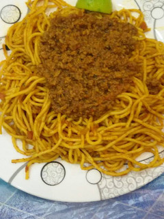 صورة لوصفة سباجيتي مع الدجاج المفروم🍝🍝