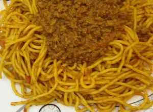 صورة لوصفة سباجيتي مع الدجاج المفروم🍝🍝