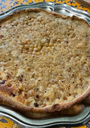 Une photo de Tarte aux groseilles blanches et grenade