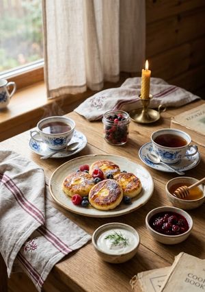 Foto di Syrniki (Fritelle di Formaggio Fresco alla Russa)