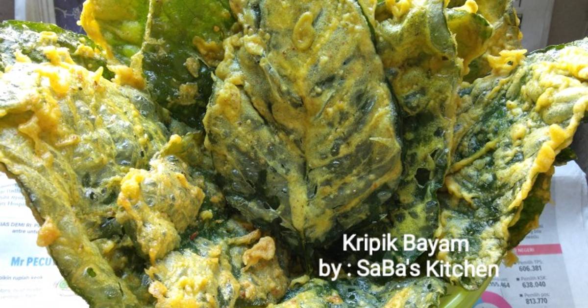Resep 07 Kripik Bayam Renyah Tahan Lama Oleh Saba S Kitchen Cookpad