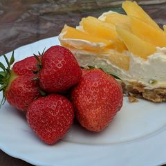 A picture of 🍰Mango and Passionfruit cheesecake 🍰.