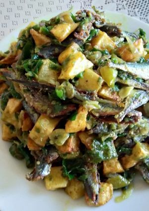 Foto resep Ikan asin kentang cabe ijo