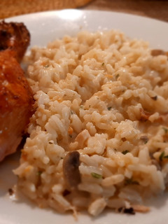 Una foto de Arroz a la Crema de Champignones con Pollo al Horno