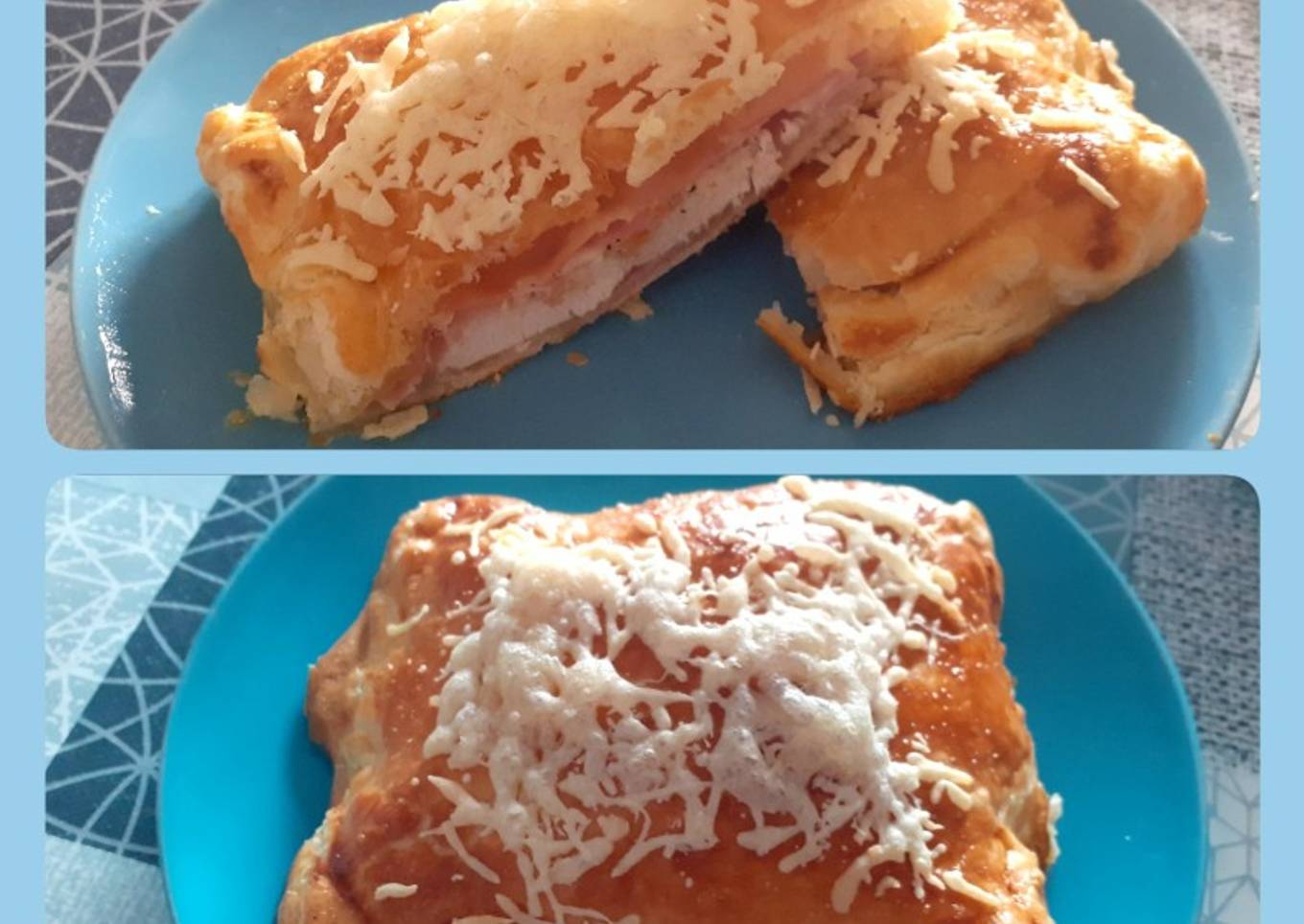 Hojaldre de pollo, jamón y queso