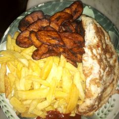 A picture of Irish,plantain n egg.