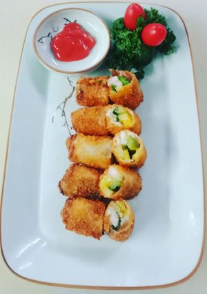 Hình của món Cuốn cá basa chiên.