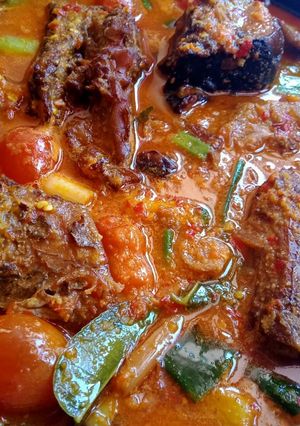 Foto resep Iwak pe/pari asap masak santan pedas
