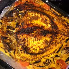 A picture of Masgouf (Iraqi Fish).
