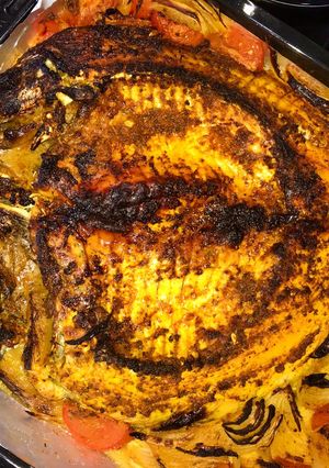 A picture of Masgouf (Iraqi Fish).
