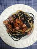 Spaghetti dos colores a la marinera