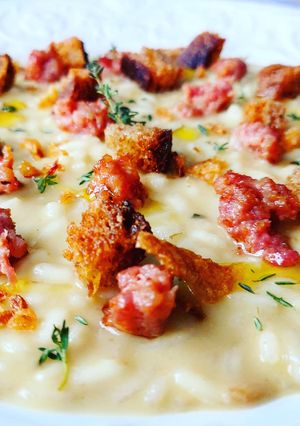 A picture of Potato and Sausage Risotto.