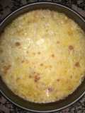 Fideos Gratinados con Crema, Queso Azul, Jamón, Queso Por Salut y Queso de Rallar