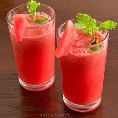 Fresh Watermelon and mint juice A picture of Fresh Watermelon and mint juice.