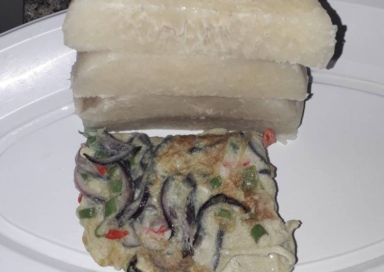 Yam with veg egg