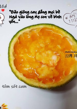 Hình của món Tôm sốt cam.