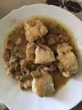 Pollo a la cerveza con champiñones