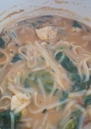 A picture of Fish ball watercress noodle soup.