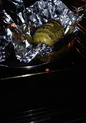 Una foto de Patatas rellenas de queso al horno
