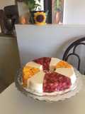 Gelatina encapsulada frutal y tres leches