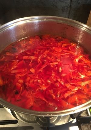 A picture of Ukrainian Borshch.