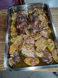 Piernas de cordero con patatas al horno