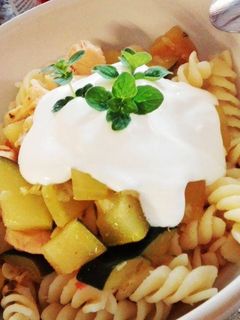 Cukkinis csirkemell tésztával recept fotója