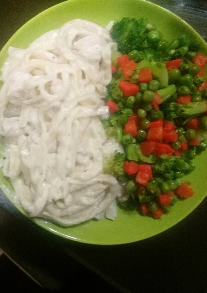 صورة لوصفة مكرونة وخضار(دايت)