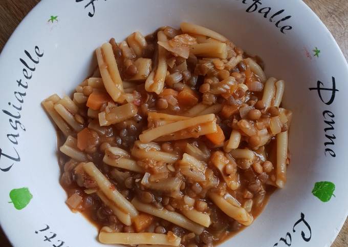 Pasta and lentils