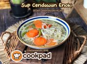 Gambar cendawan enoki sup