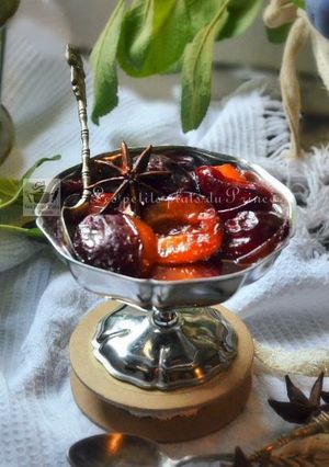 Une photo de Compotée de prunes quetsches au Floc de Gascogne