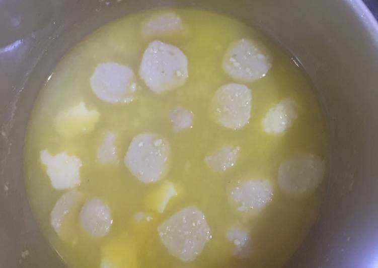 Sup tofu telur bakso mentega #dirumahaja