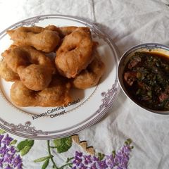 A picture of Funkaso with vegetable soup.