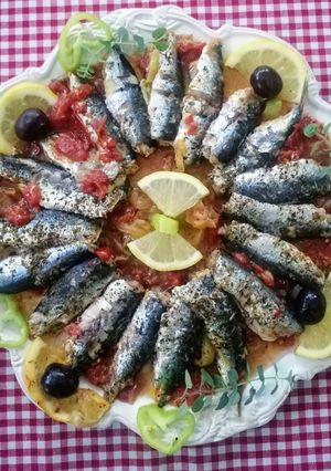 Φωτογραφία της συνταγής Σαρδέλες σαγανάκι μεσογειακές!!!