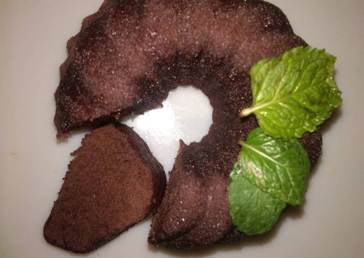 Brownies Kukus Coklat with Vanilla Mint