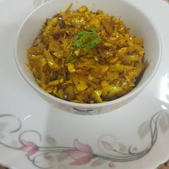 Simple spicy cabbage sabji A picture of Simple spicy cabbage sabji.