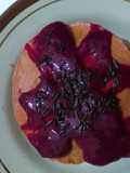 Dragon fruit pancake with dragon sauce