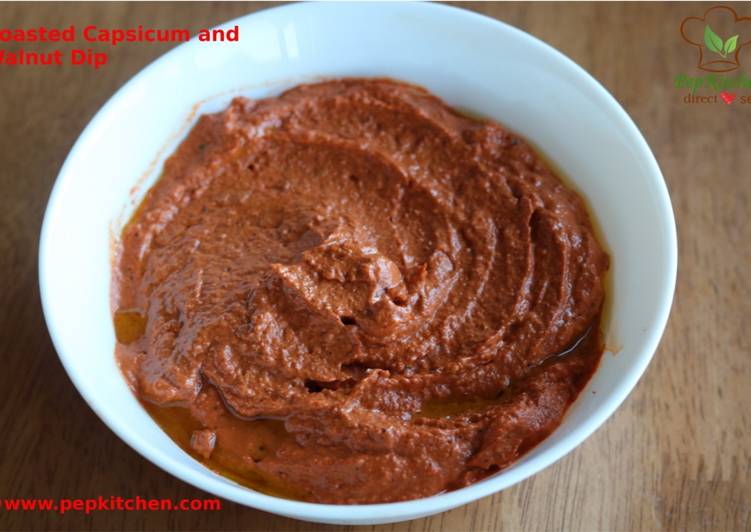 Recipe of Award-winning Roasted capsicum and walnut dip (Muhammara)