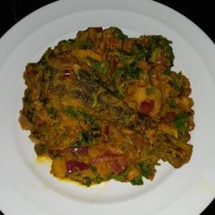 A picture of Beans and Plantain Porridge.