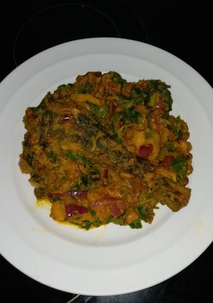 A picture of Beans and Plantain Porridge.