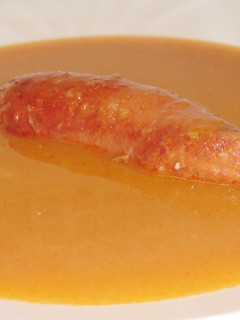 Sárgaborsó leves recept kolbásszal recept fotója