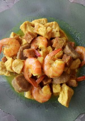 Foto resep Udang bakso bumbu kuning