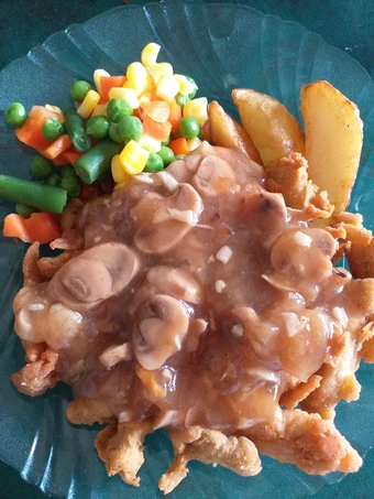 Cara Gampang Membuat Resep Chicken steak saos jamur simple yang Bisa Manjain Lidah Anti Ribet, Mantap Sekali