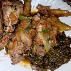 A picture of Kienyeji chicken stew.