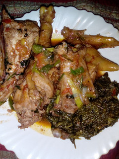 A picture of Kienyeji chicken stew.