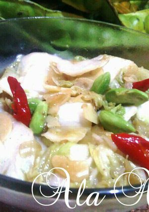 Foto resep Tumis sawi putih dan pete kuah petis