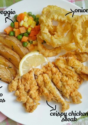 Foto resep " Potato Wedges & Onion Ring "