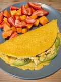 🌮 Tortilha de Flocão com Ovo Mexido e Abacate