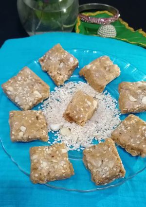 A picture of Til peanut chikki.
