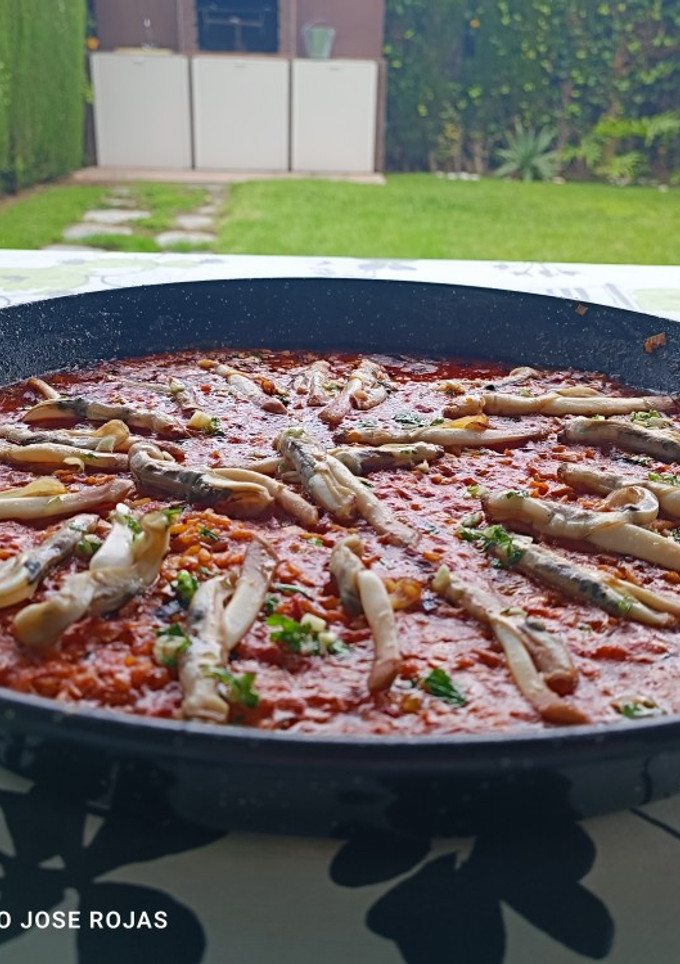 Una foto de Arroz de navajas